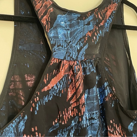 { BCBGMaxAzria Tank } Metallic Jacquard Jewel Tank Twiggy - Picture 6 of 9